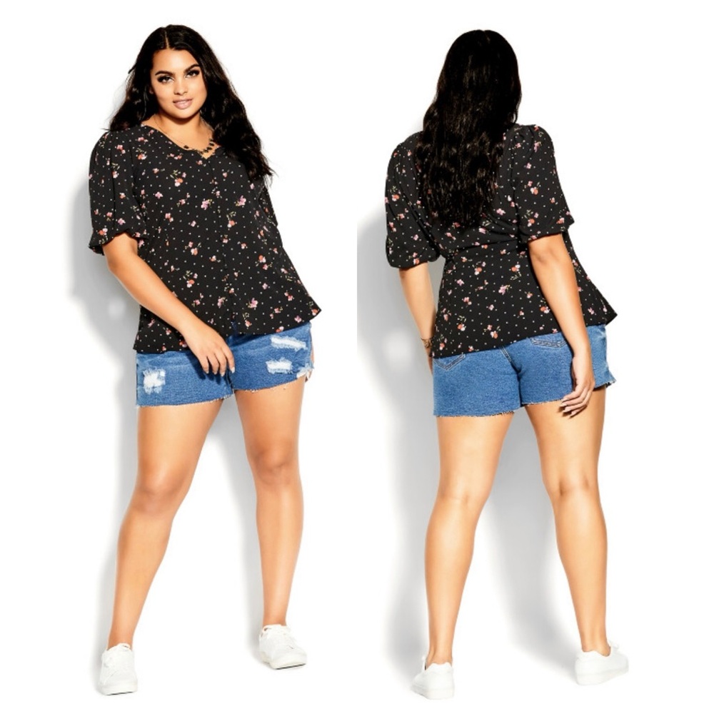 Black and White Boxy 3/4 Sleeve Blouse